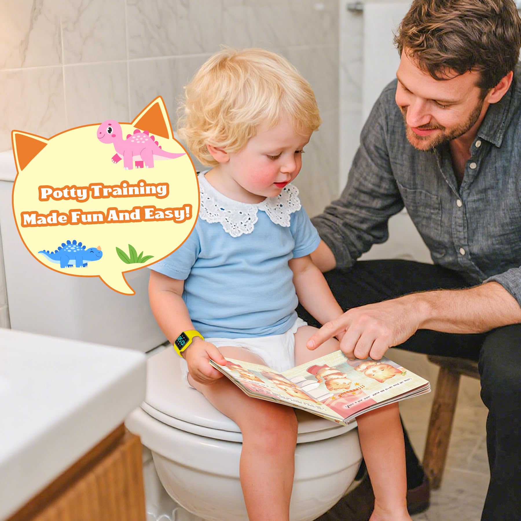 VTAIGE potty training book pages showcase engaging stories that guide toddlers through routines