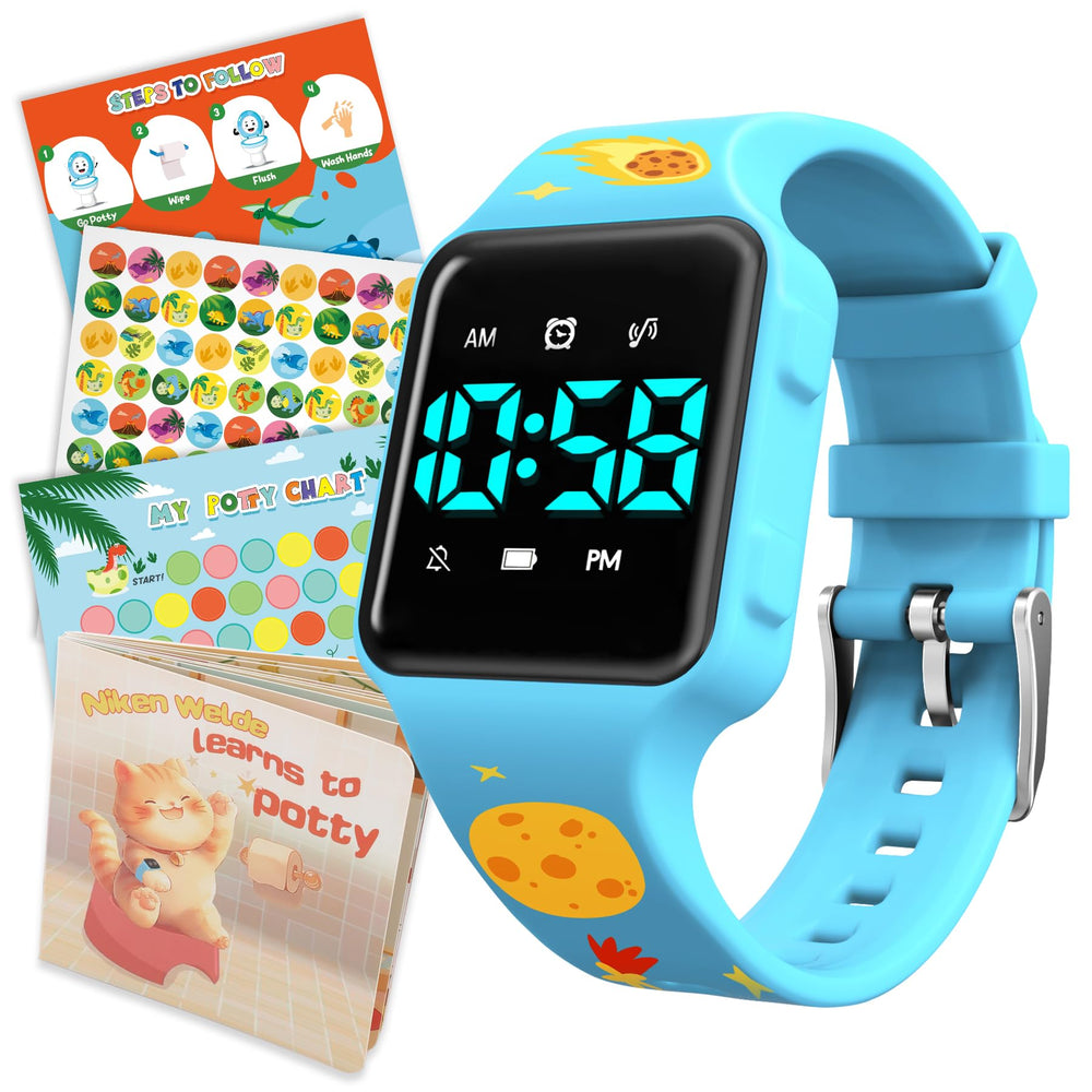 VTAIGE toddler potty training kit watch on wrist with gentle reminders.