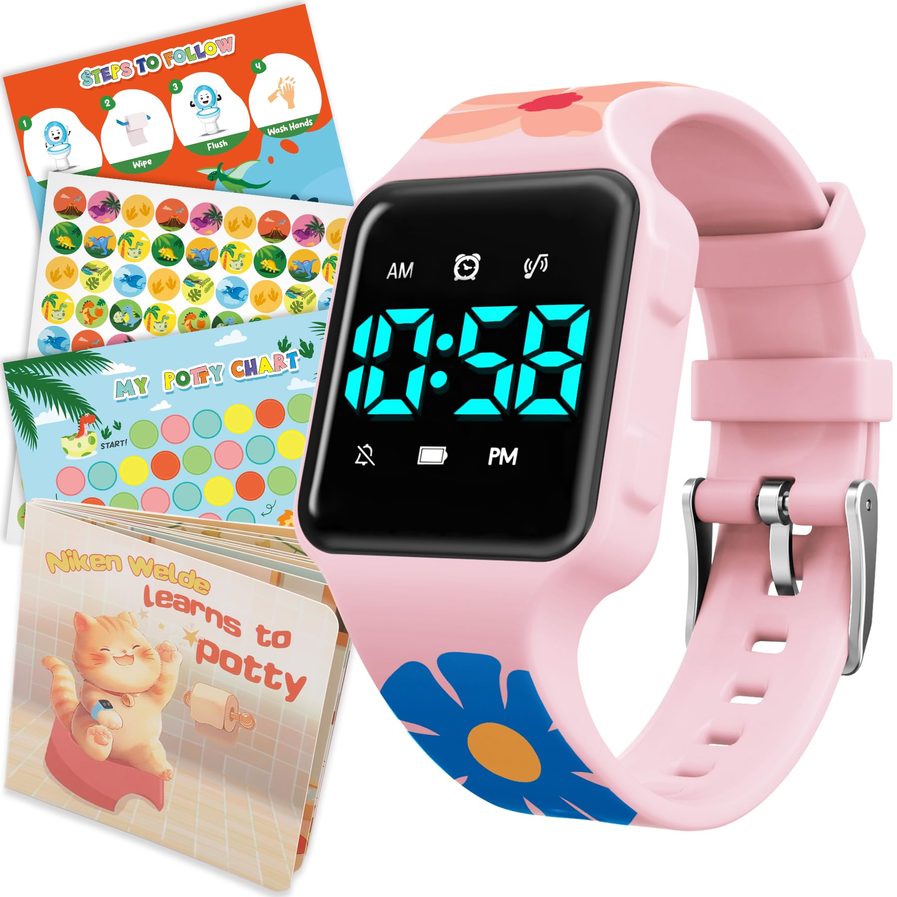 VTAIGE toddler potty watch display supports independent bathroom timing with friendly reminders.