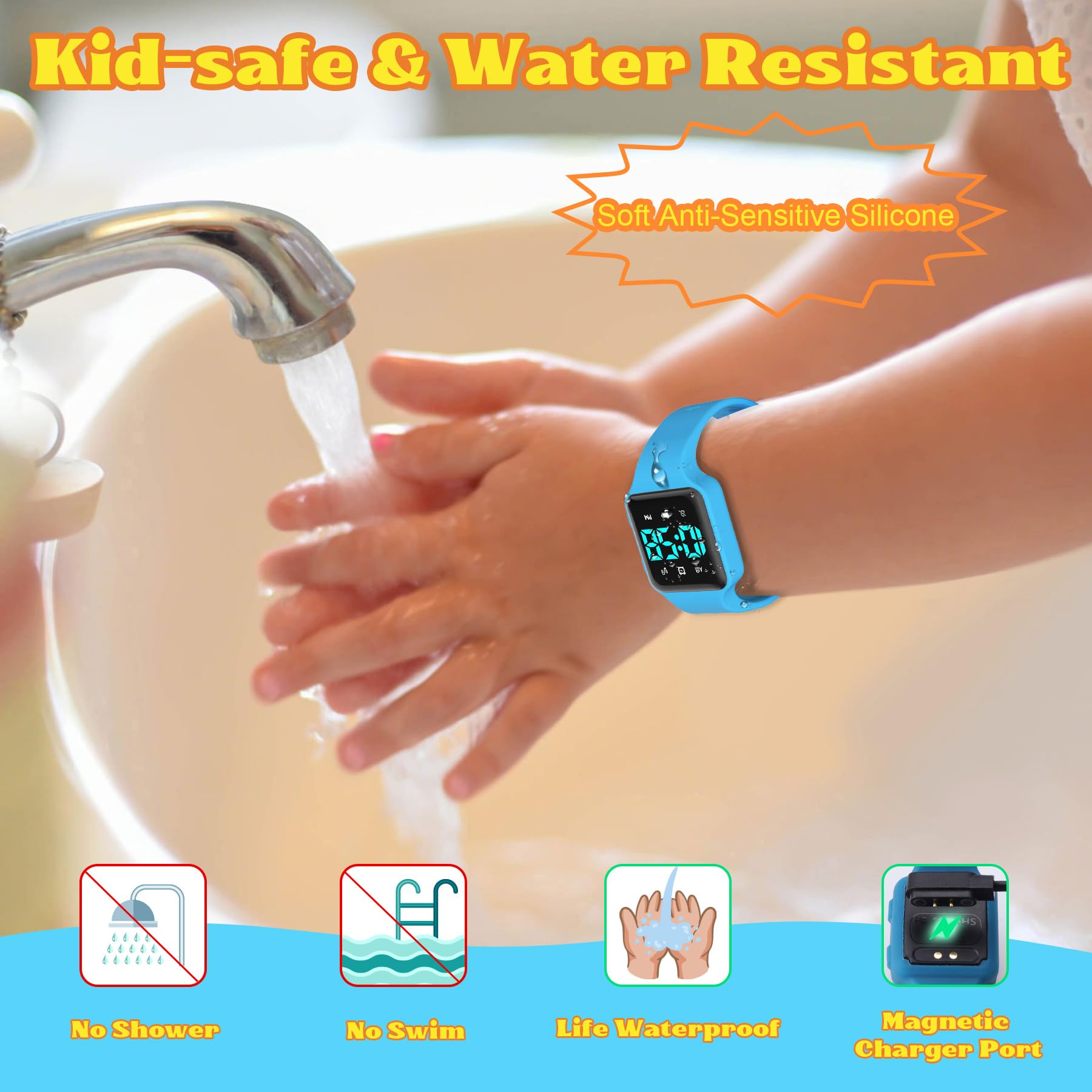 VTAIGE-usb-magnetic-charging keeps the timer ready for daily use.