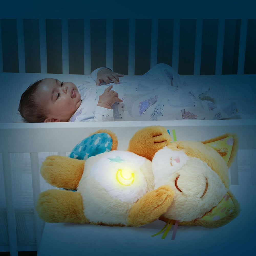 VTech Sleepy Kitten moon glow provides gentle night-time ambiance