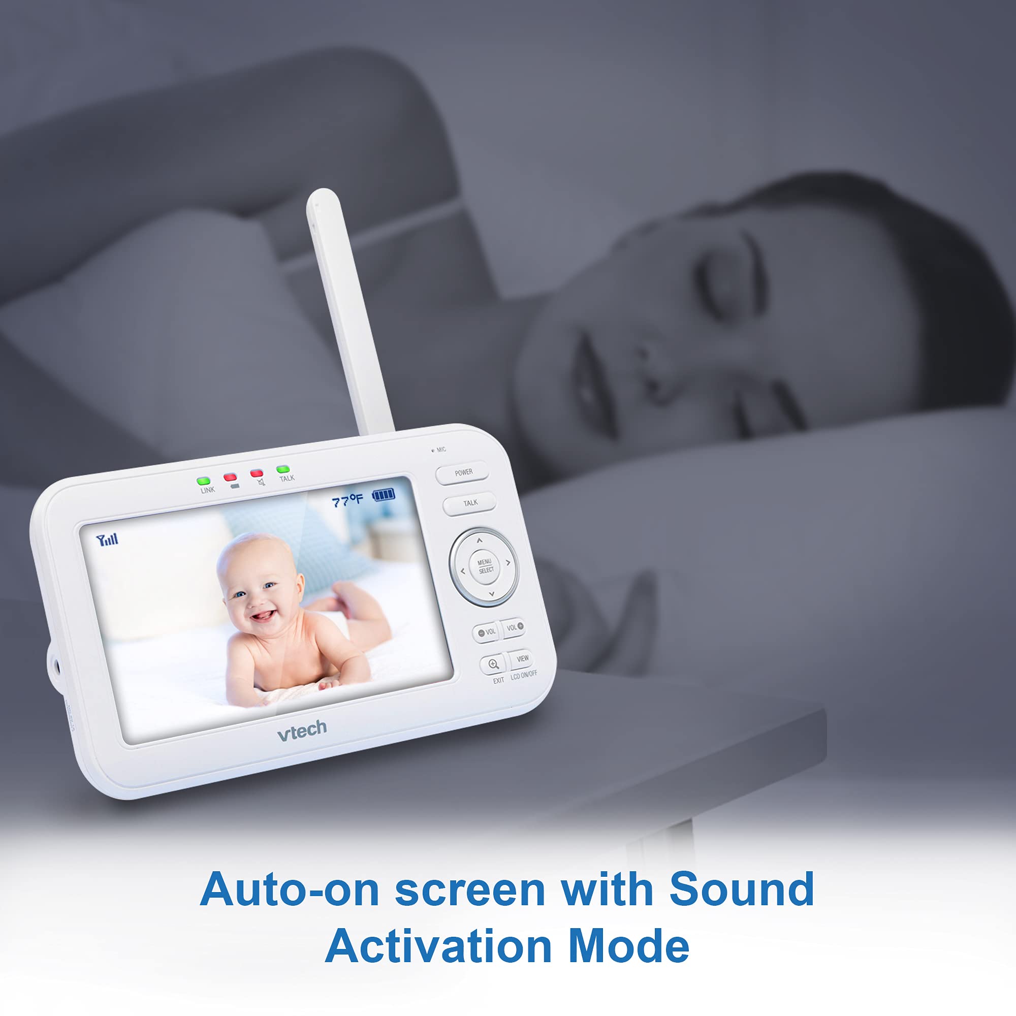 VTech VM5463-2 baby unit lullabies provide soothing sounds for sleep