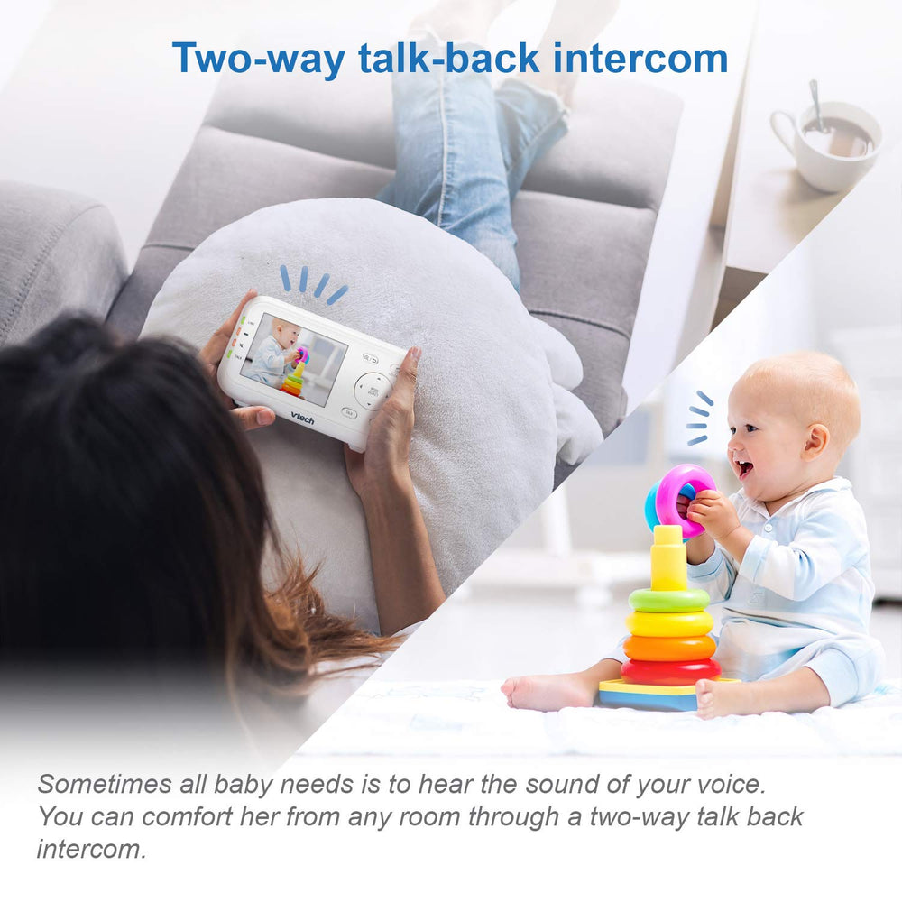 VTech VM5463-2 infrared night vision ensures clear view in low light