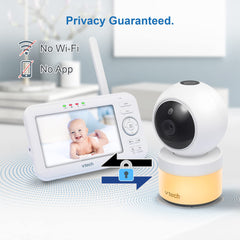 VTech VM5463-2 remote pan tilt zoom enables full nursery exploration from the parent unit