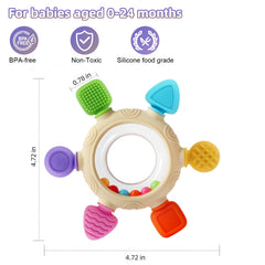 VTECHOLOGY baby teether ring grip design helps tiny hands hold securely