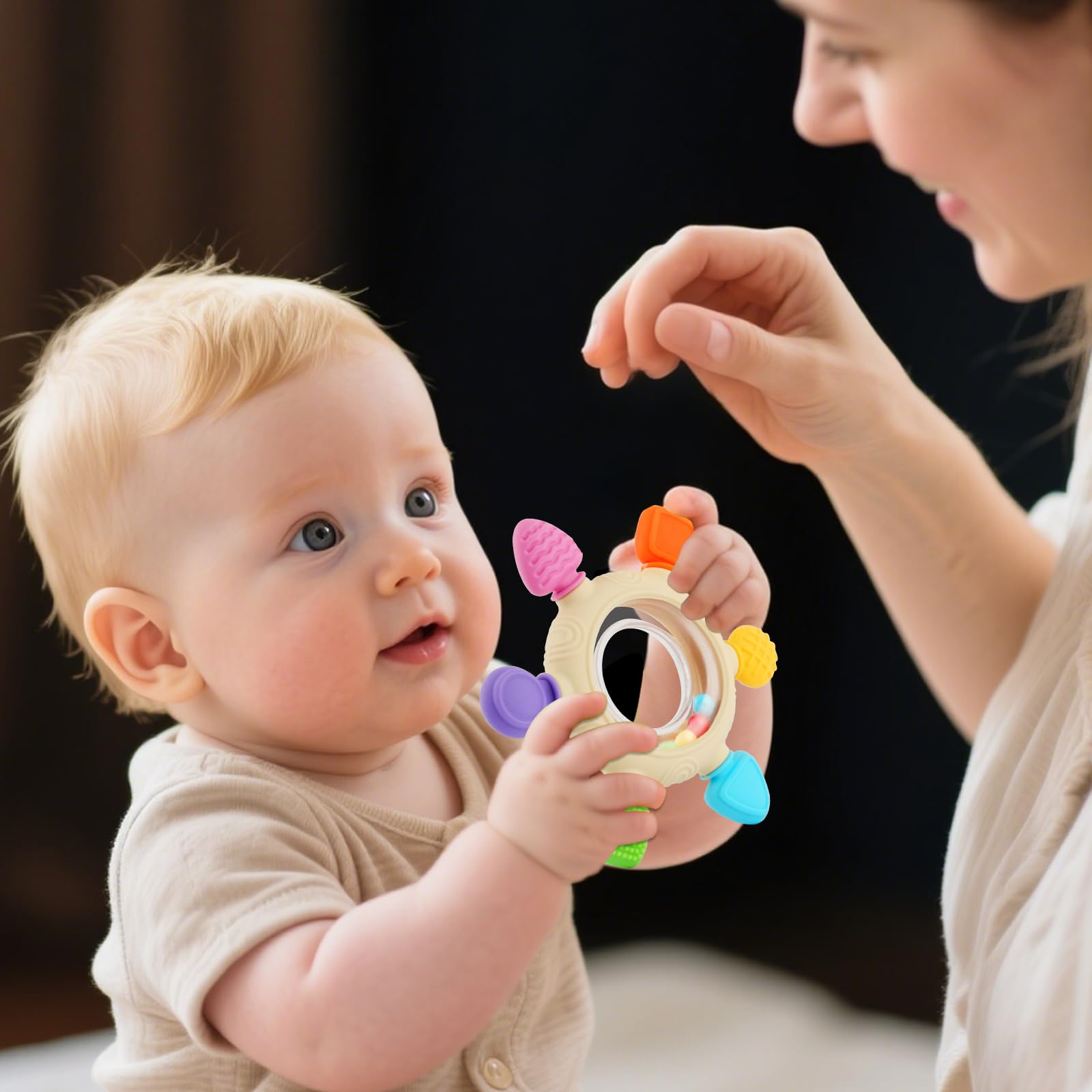 VTECHOLOGY teether is durable and safe for play across temperatures