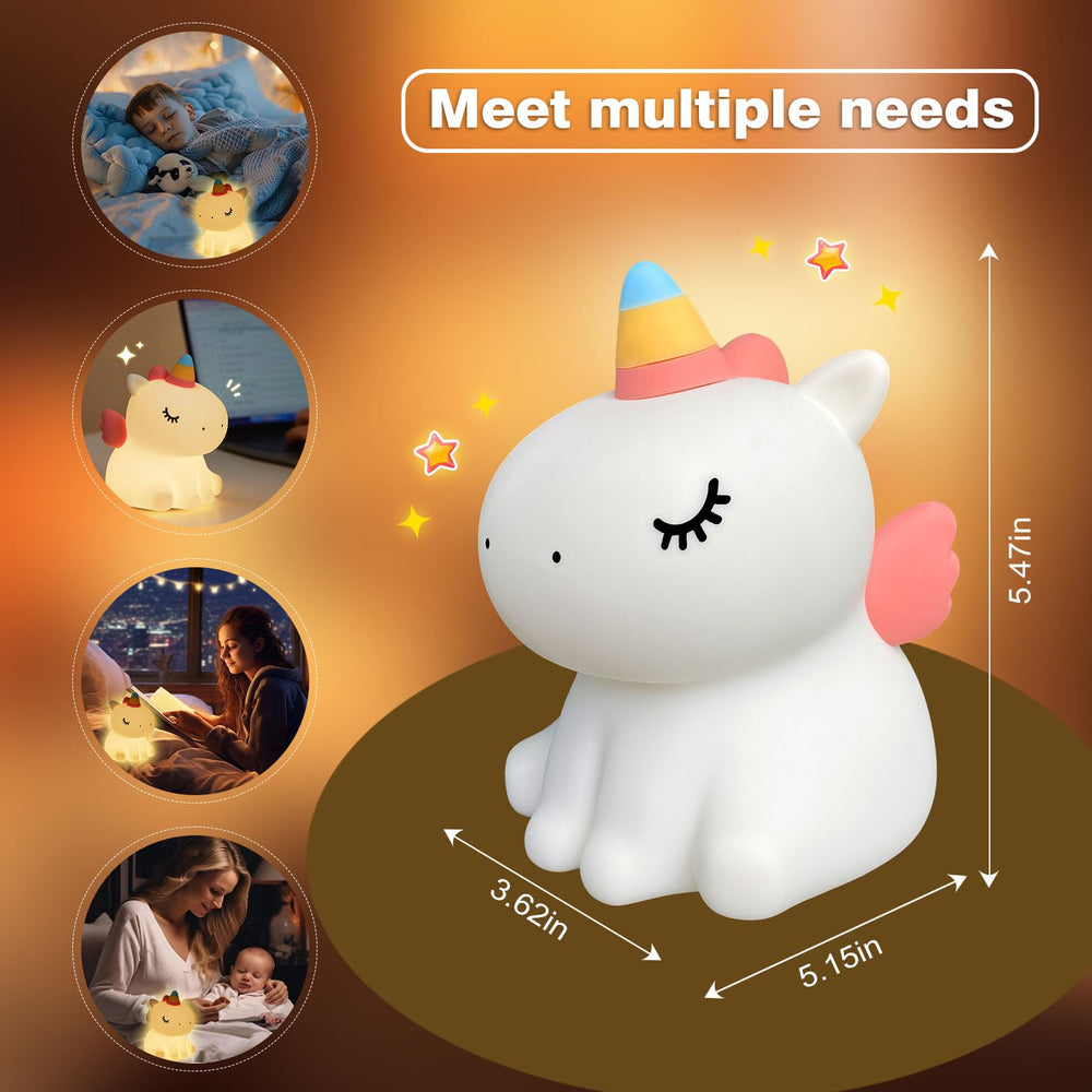 VTIGER Unicorn Night Light charges via Type-C for convenient recharge