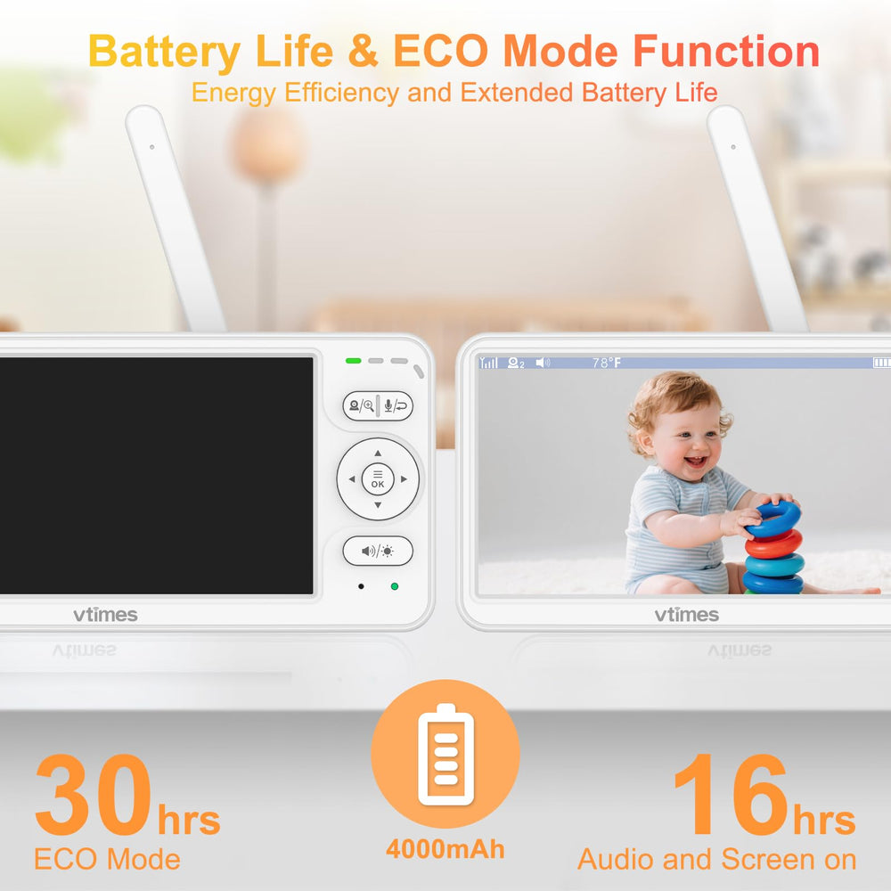 VTimes 2-way audio lets you comfort baby remotely.