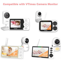 VTimes power cord supports travel and nursery use, keeping monitors powered.