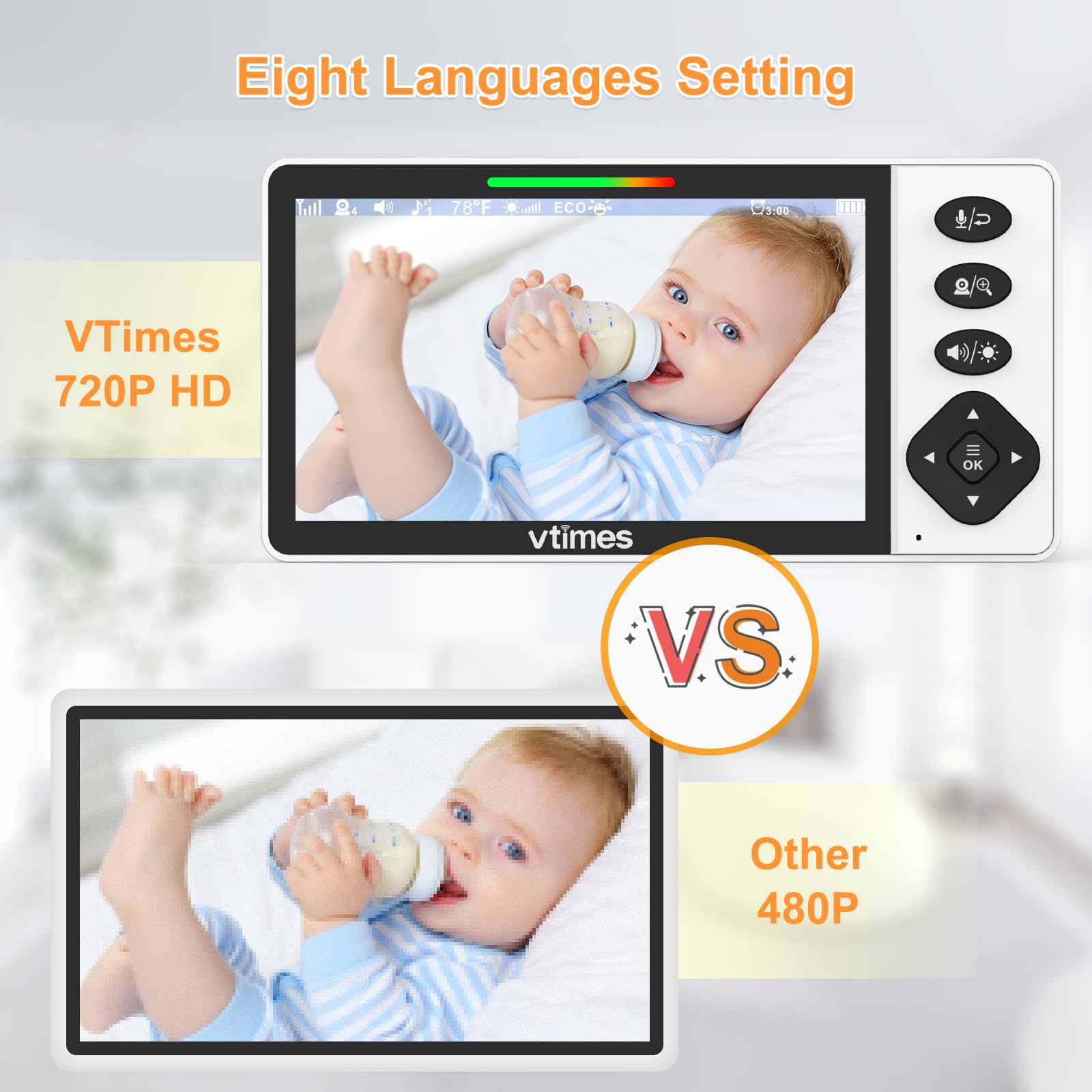 VTimes monitor with flip screen for flexible wall mounting