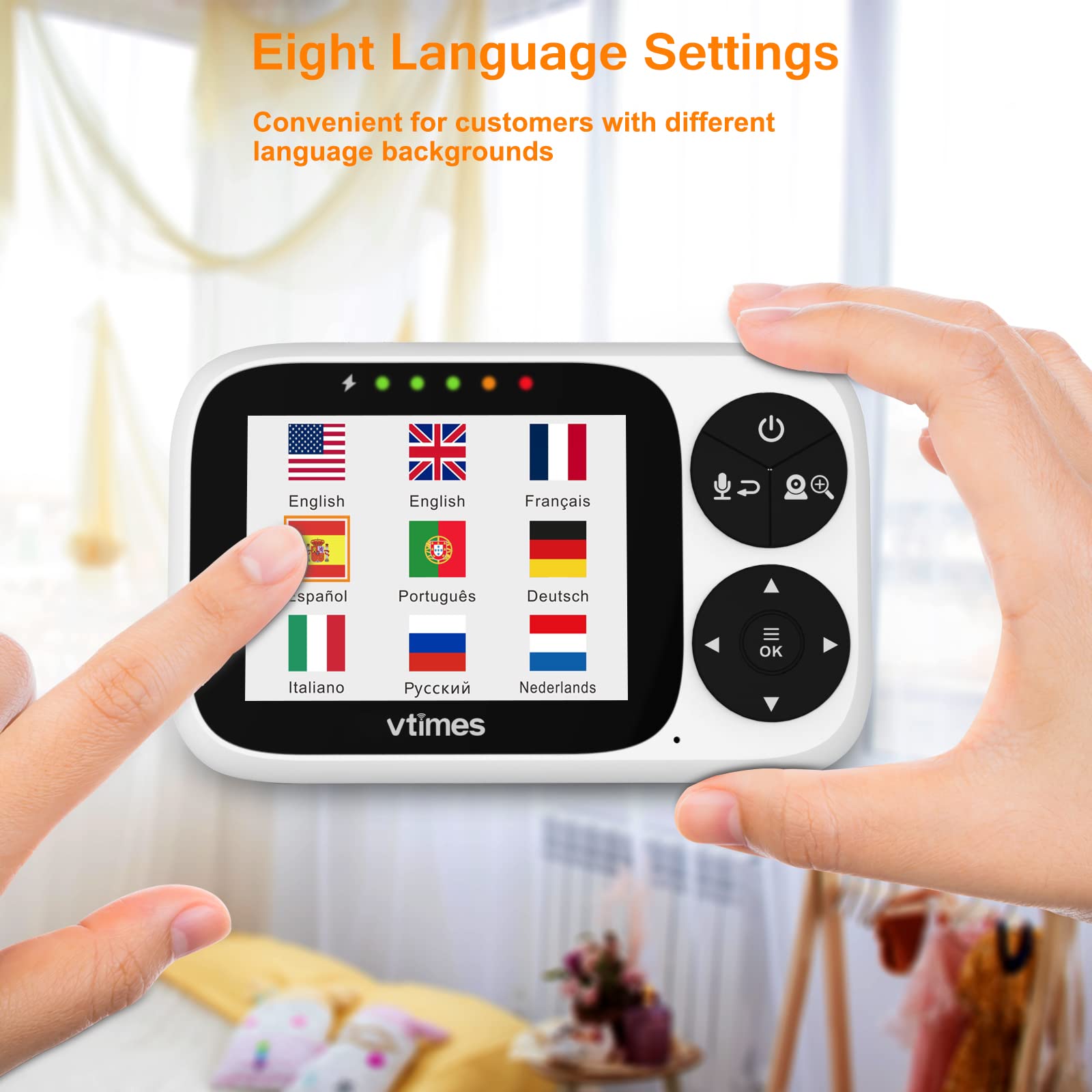 VTimes Baby Monitor portable design makes it easy to move between rooms.