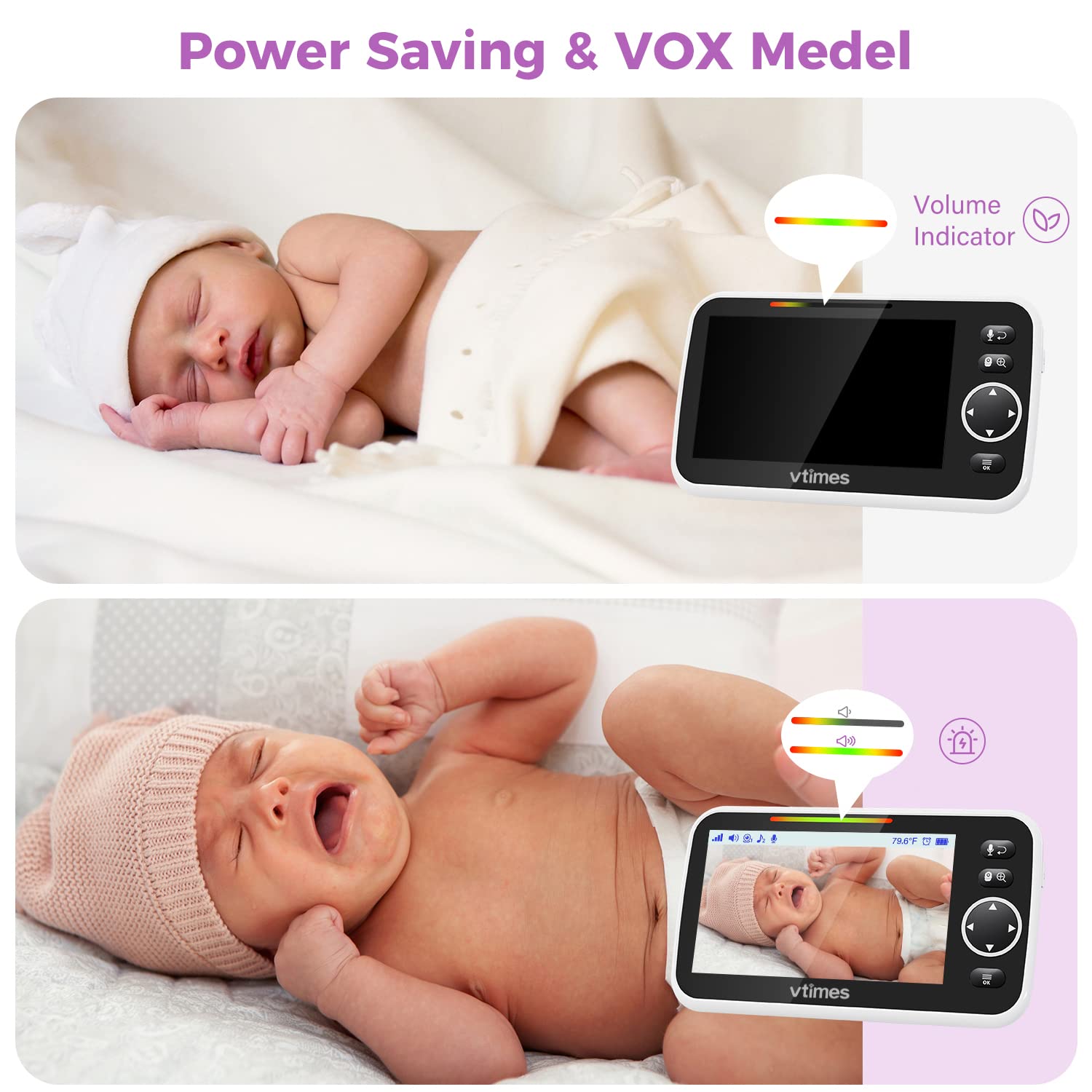 VTimes temperature display helps maintain a comfortable sleep environment