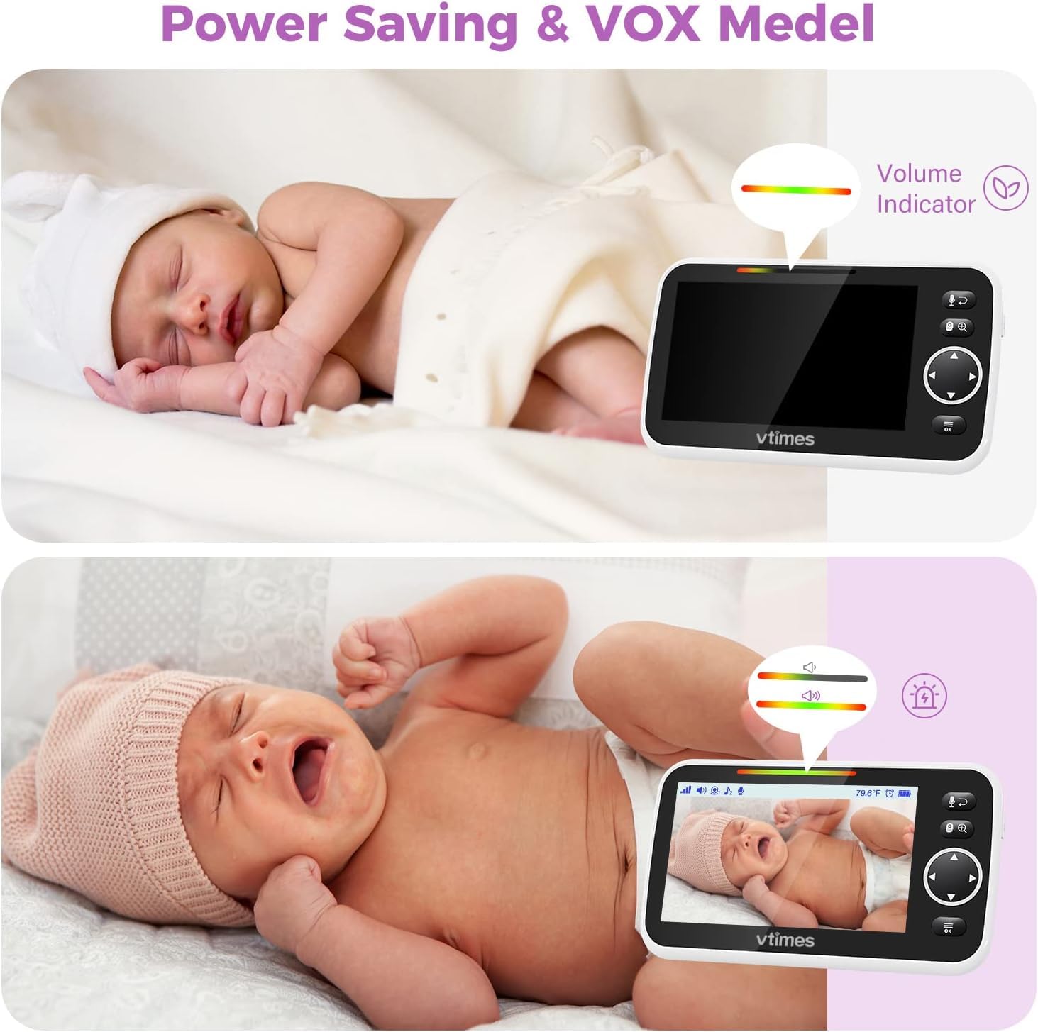 VTimes built-in lullabies support soothing nap routines.