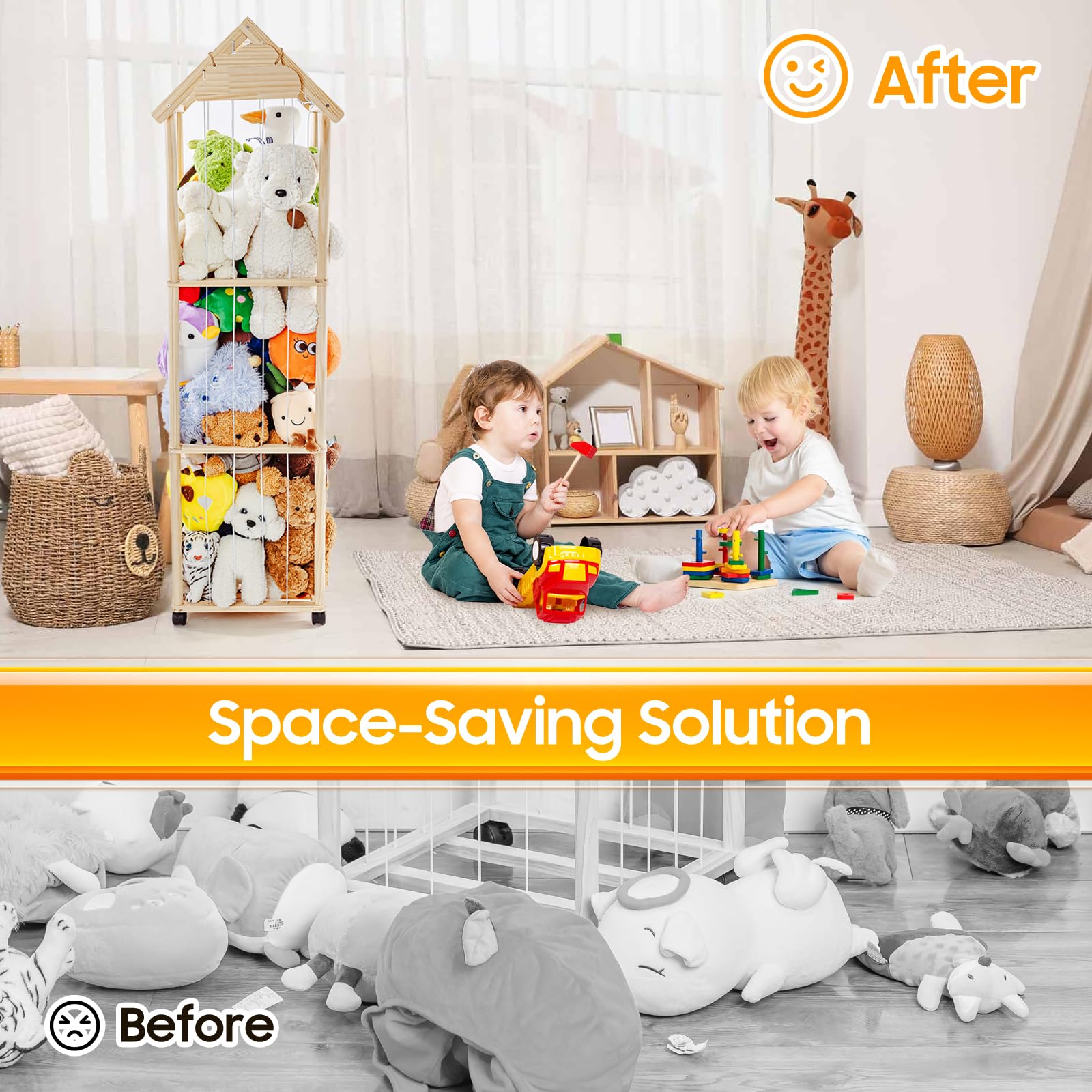 VTSHENY 360-degree wheels enable smooth movement of the display around the room.
