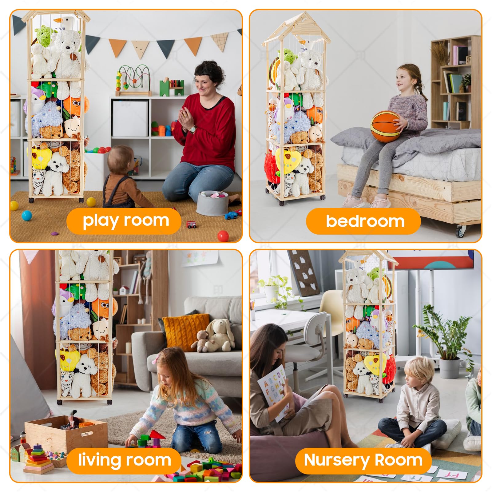 VTSHENY space-saving toy tower fits nursery, playroom, or bedroom decor.