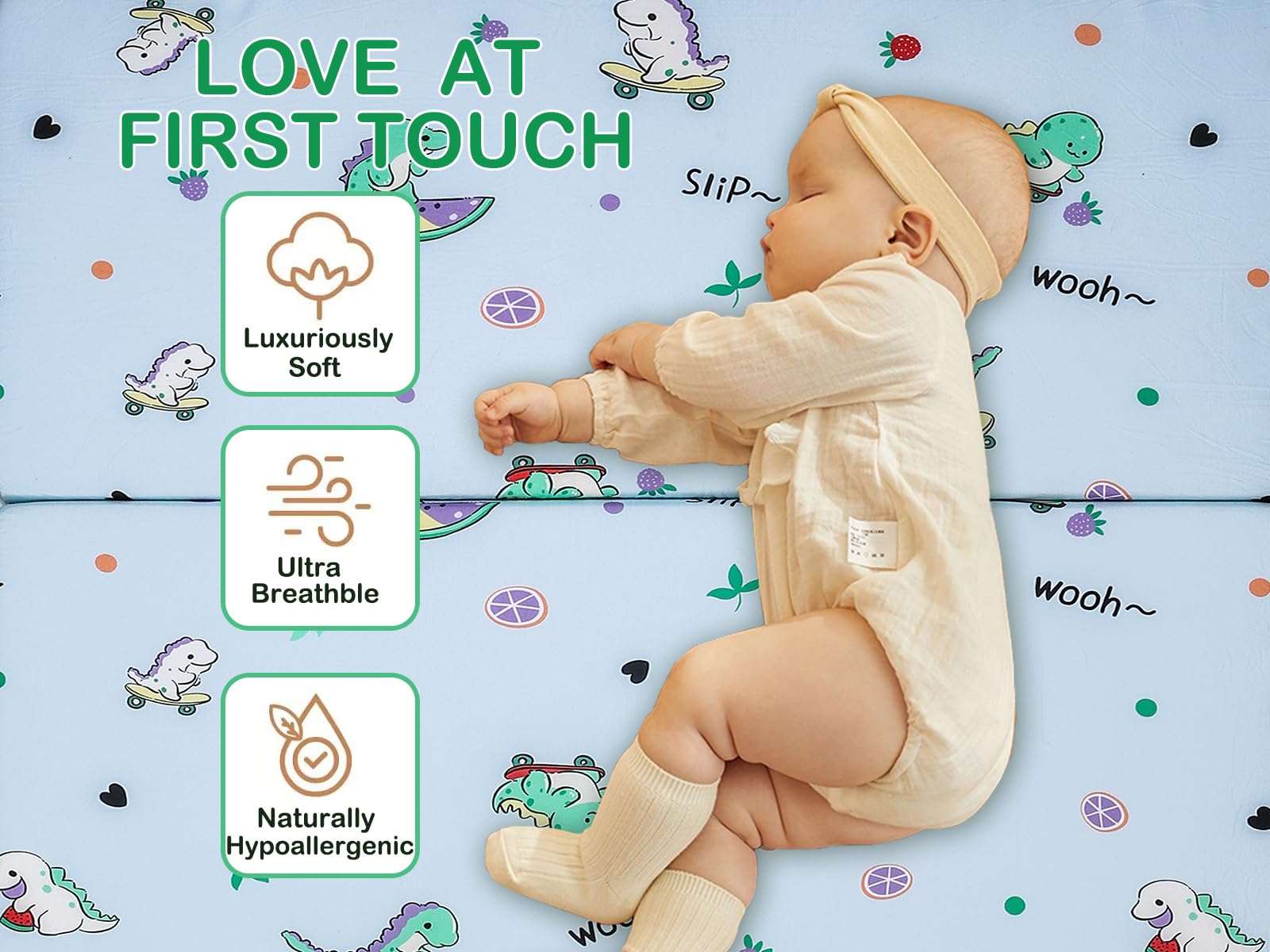 VUCWS portable playpen mattress is easy to transport for families.