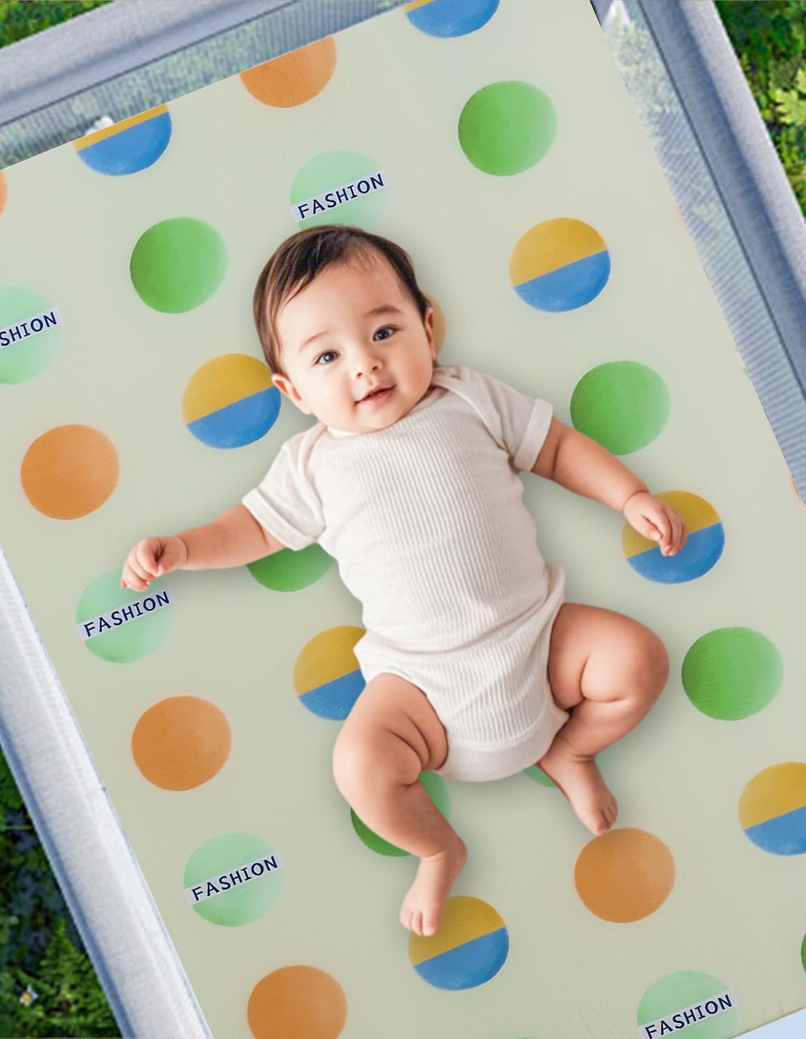VUCWS premium foam density-45 mattress provides durable, firm support for growing babies during playtime