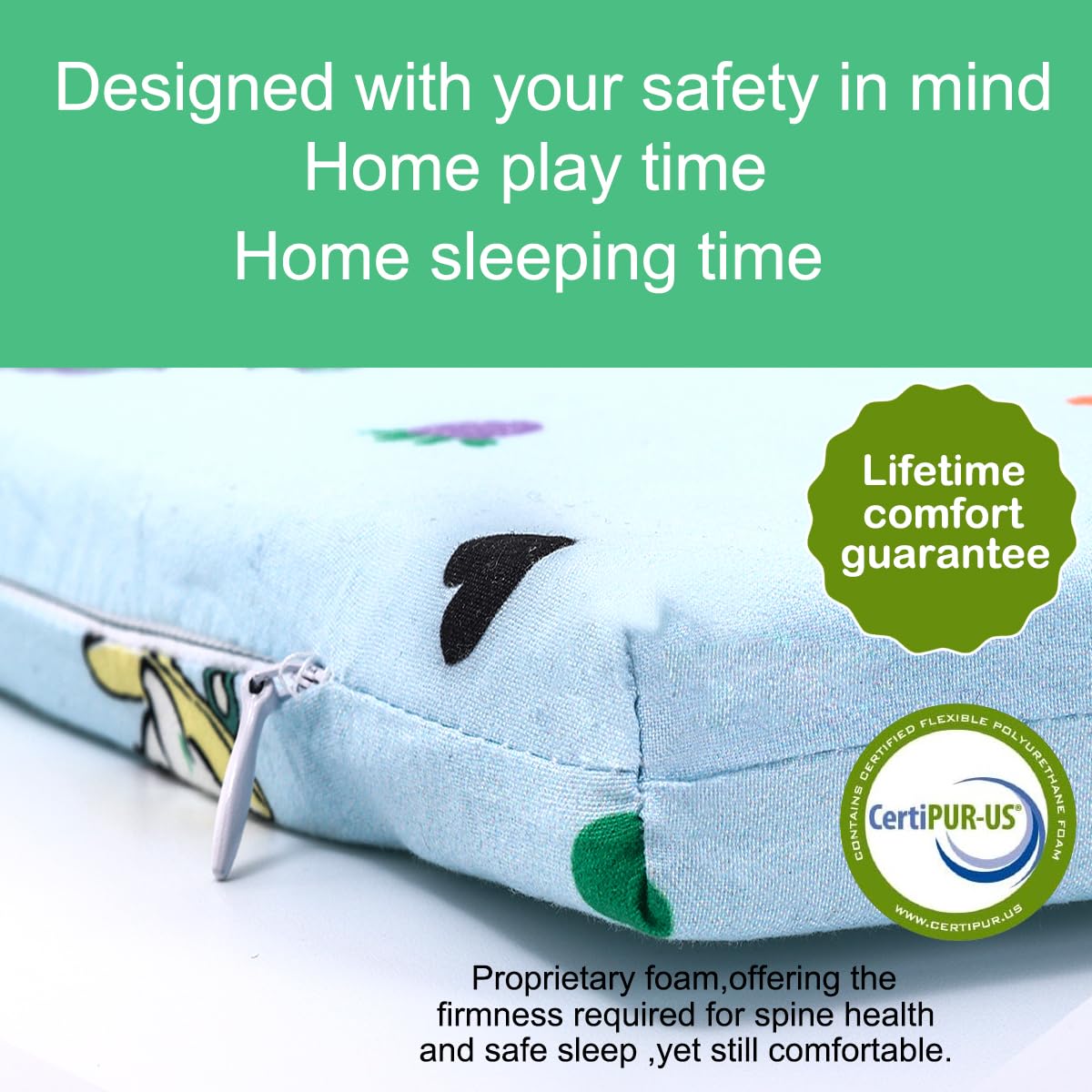 VUCWS soft firm foam core provides supportive surface for naps.