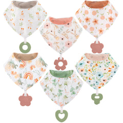 Vuminbox Muslin Bib Teether Front view shows absorbent front for drool control