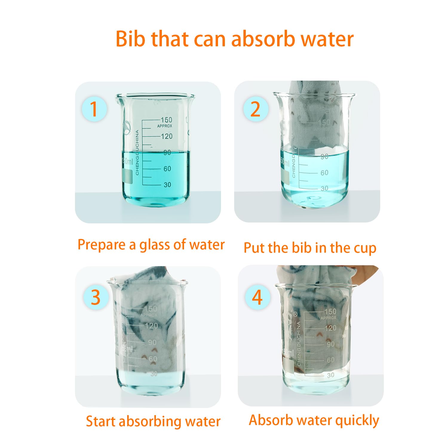 Vuminbox Muslin Bib Wash Durable design stays soft after repeated washing