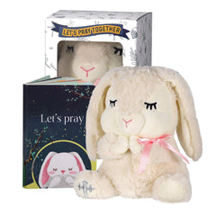 VUNCESSIN baptism bunny 7-inch plush ready for cuddles and prayers.