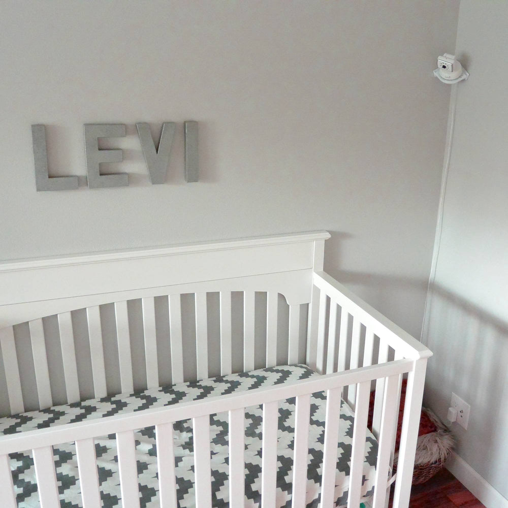 Vusee adhesive baby monitor mount corner saves space and reduces clutter in nurseries.
