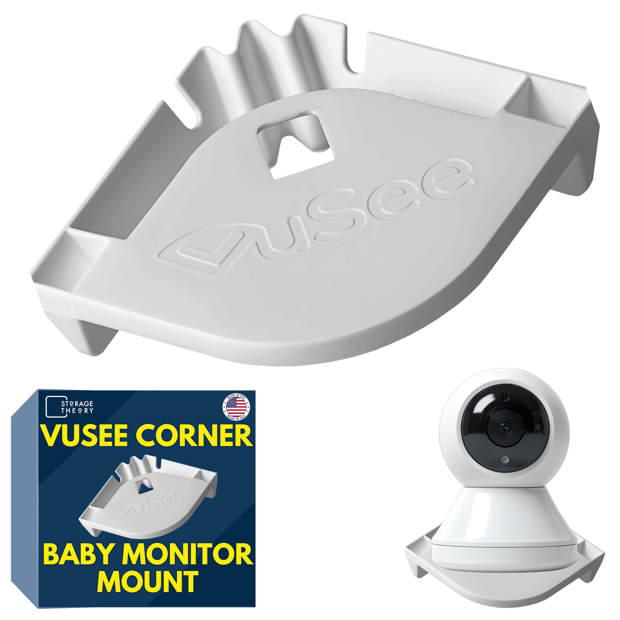 Vusee corner baby monitor mount adhesive setup keeps your camera steady in the nursery.