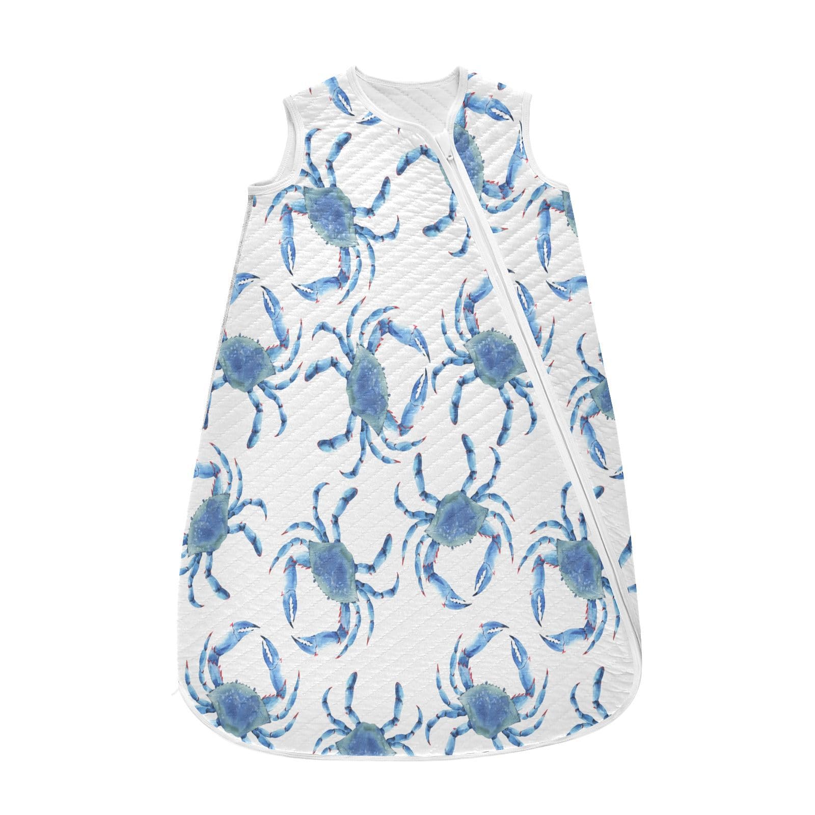 vvfelixl Blue Crabs sleeping bag diaper-change area demonstrates convenient changes.