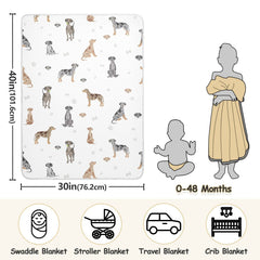 vvfelixl Catahoula Leopard Dog Swaddle Blanket laid in crib highlights breathable material for comfy naps