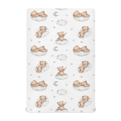 vvfelixl Teddy bears clouds pattern crib sheet fits snugly for cozy naps.