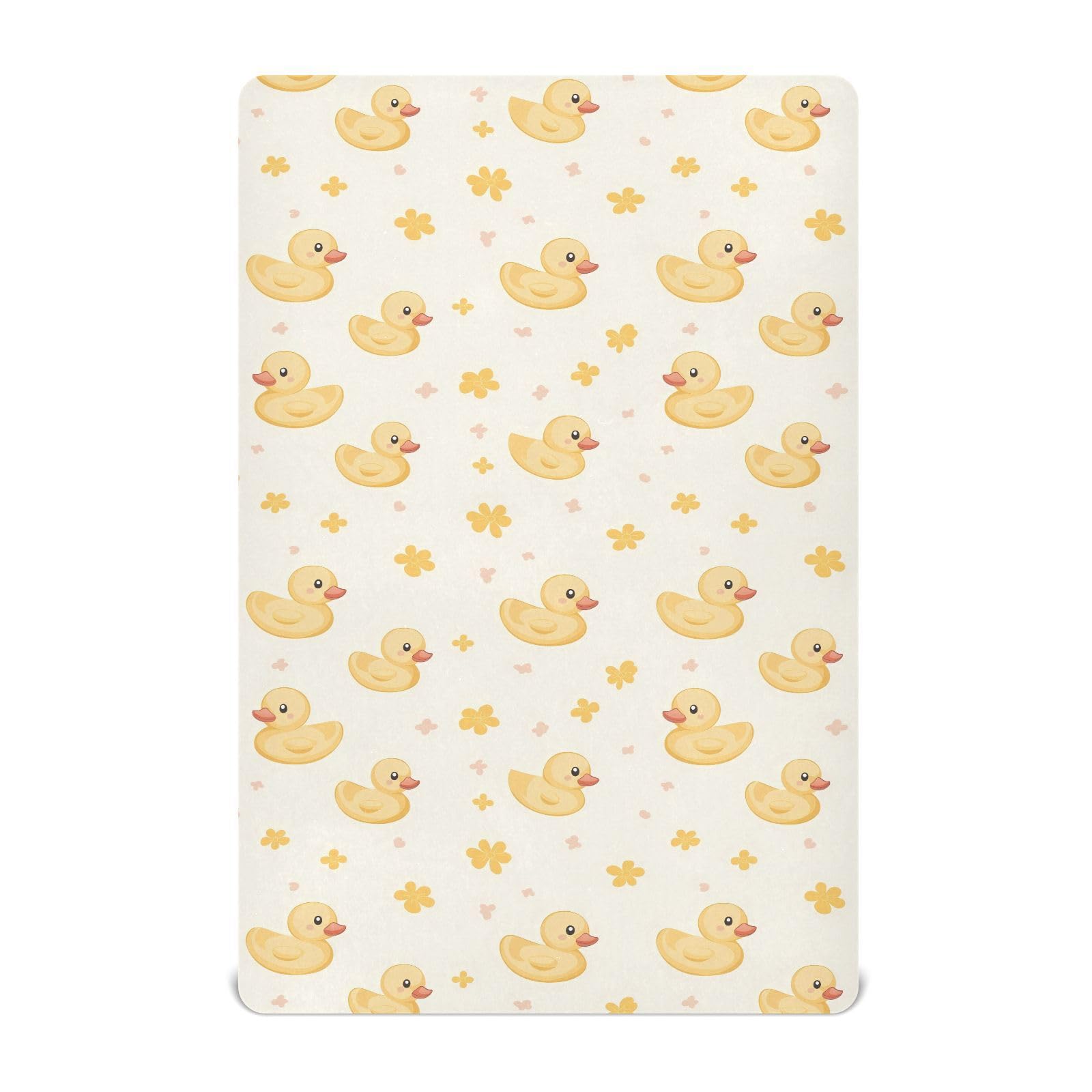 vvfelixl cute yellow rubber ducks crib sheet closeup showing playful nursery pattern