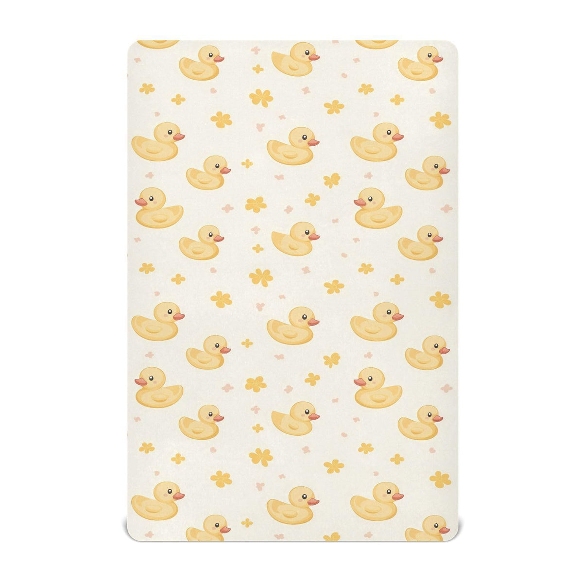 vvfelixl cute yellow rubber ducks crib sheet closeup showing playful nursery pattern