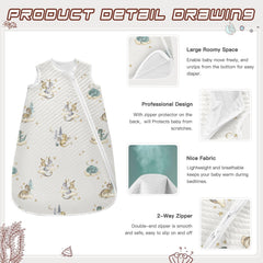 vvfelixl Dragon Baby sleeping bag bottom wide view illustrates roomy leg movement