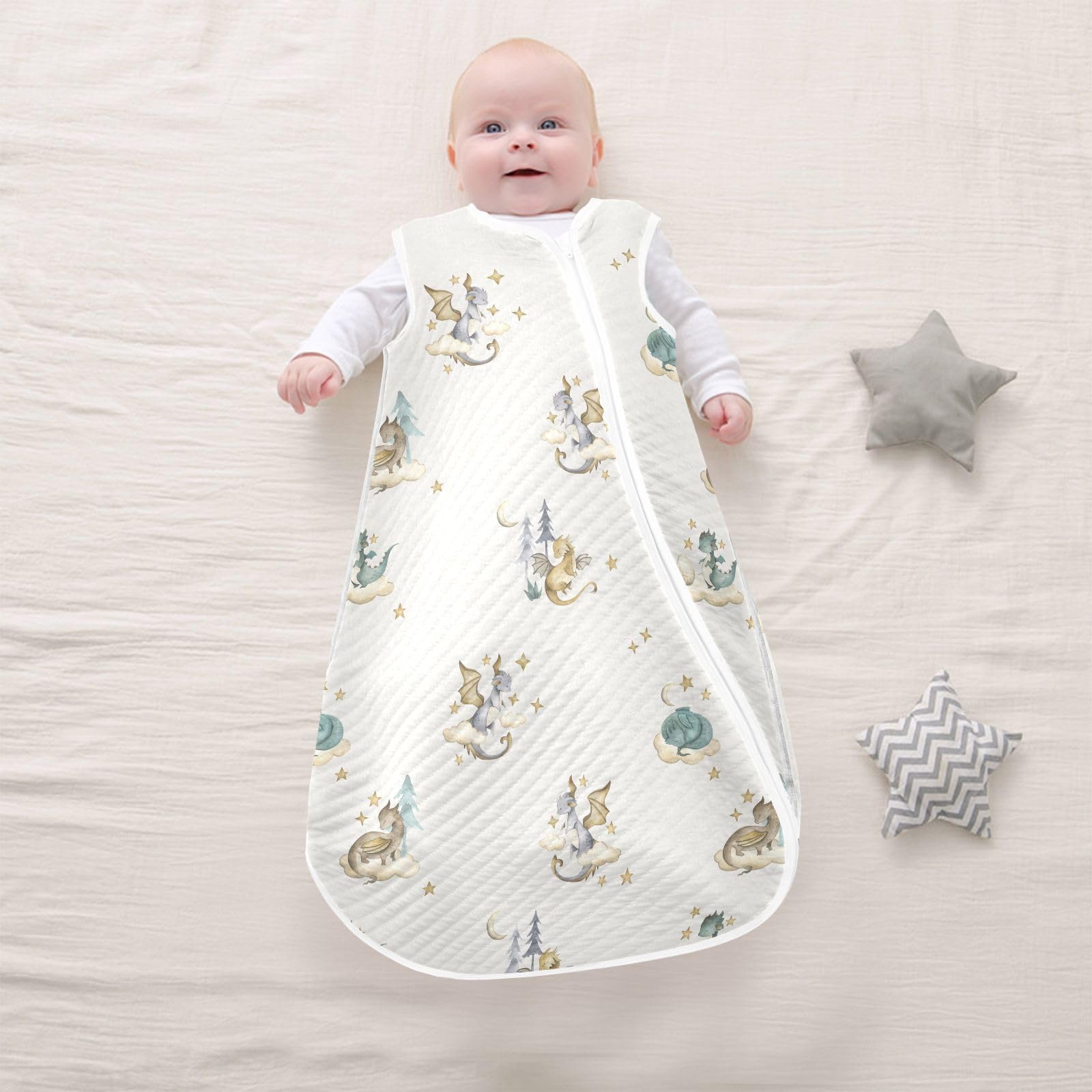vvfelixl Dragon Baby sleeping bag material texture emphasizes breathable cotton and warmth