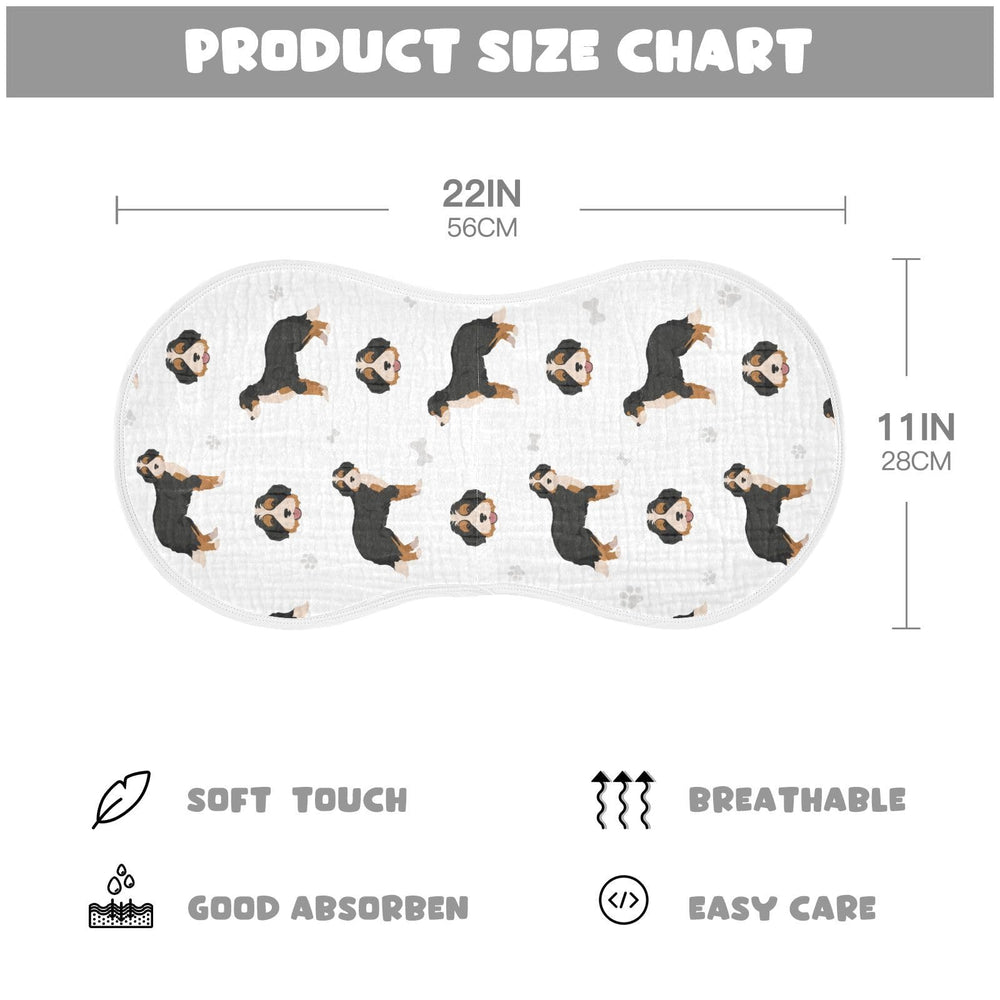 vvfelixl muslin burp cloth shows shoulder-coverage figure-8 design for secure fit.