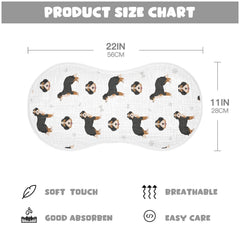 vvfelixl muslin burp cloth shows shoulder-coverage figure-8 design for secure fit.