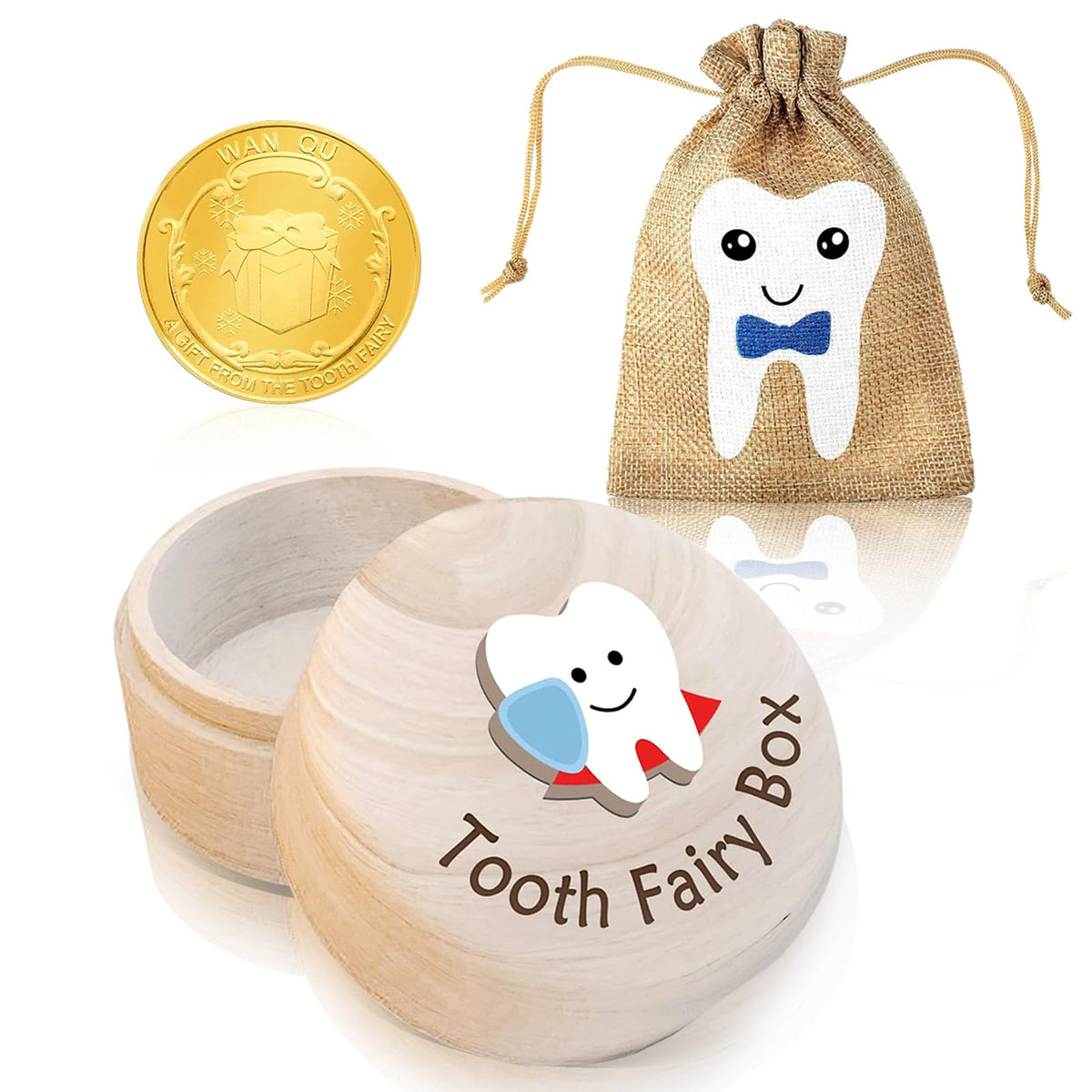 VYNFLICK Tooth Fairy Box with 3D tooth design for lasting memories.