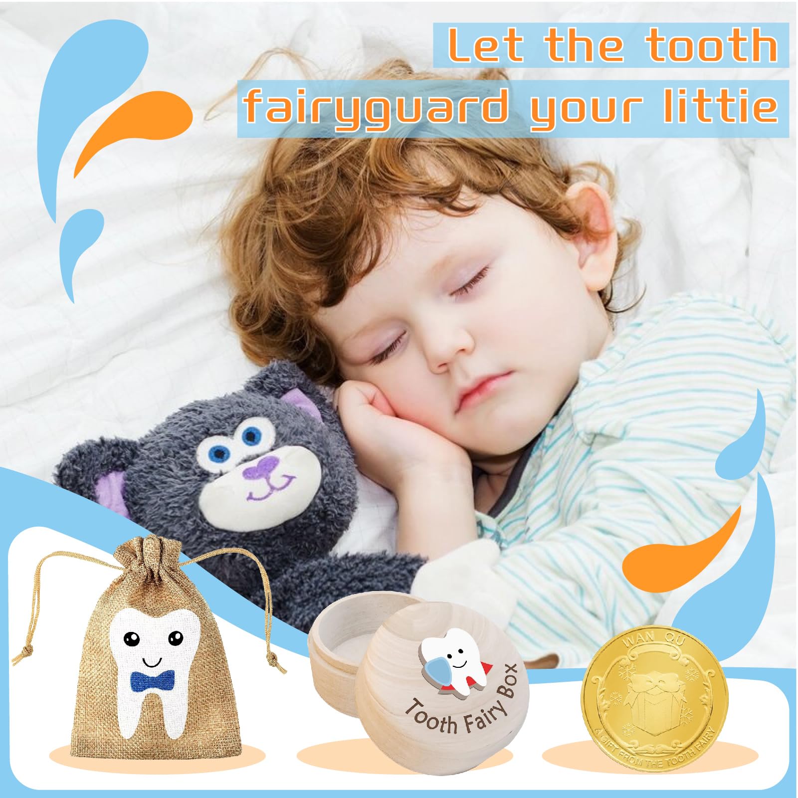 VYNFLICK Tooth Fairy Box ribbon hanger enables space-saving display.