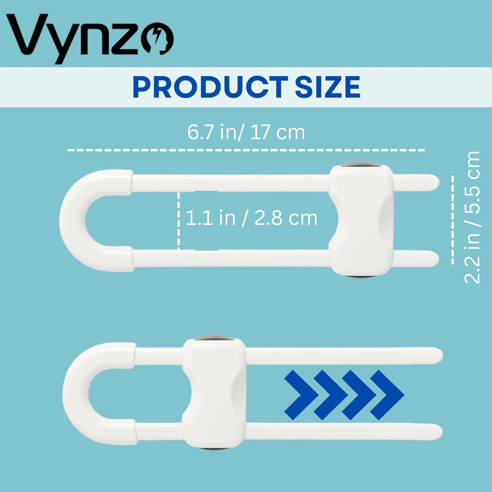 VYNZO cabinet locks adjustable-fit offer versatile protection for drawers and doors.