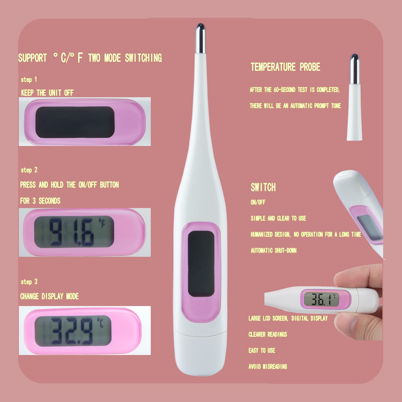 VZAYQUPXY ear wax removal tool with a round spoon head for safe cleaning.