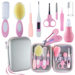 VZAYQUPXY baby grooming kit 10-in-1 pink travel case keeps essentials organized on the go.