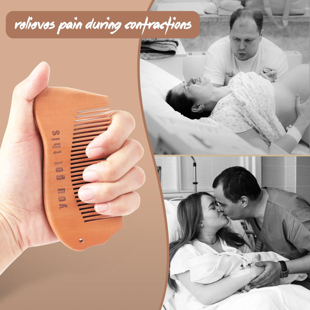 VZZNN birthing comb in gift box highlights premium packaging for new mom gifting.