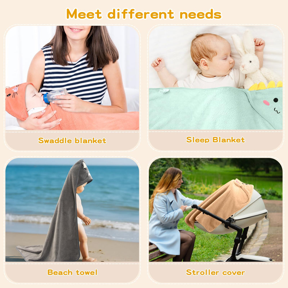VZZNN hooded towel bear helps kids stay warm and dry after swimming.