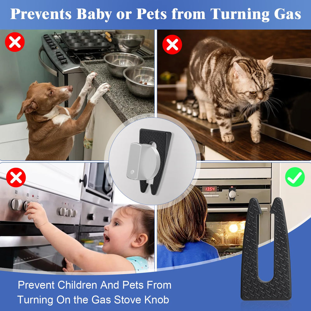 Instruction guide image for VZZNN stove knob locks installation
