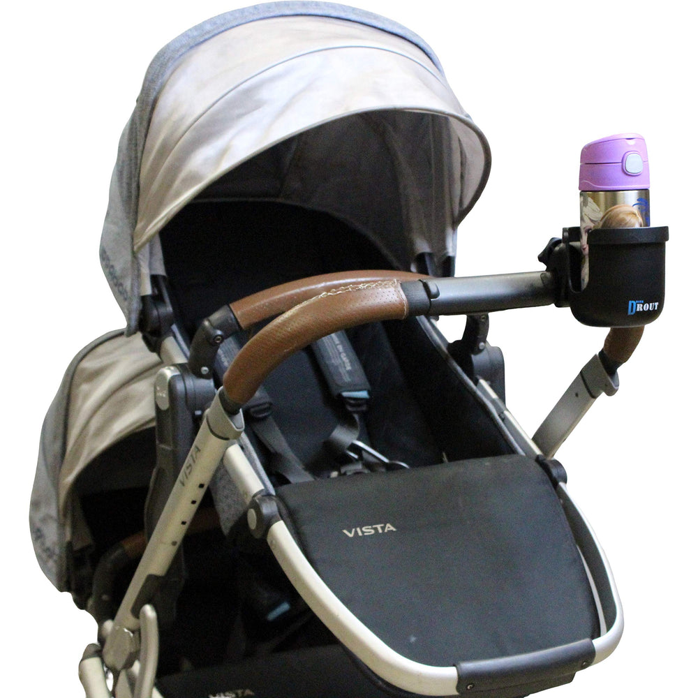W4W universal-stroller-cup-holder-heavy-duty-clip ensures sturdy attachment on rough terrain.