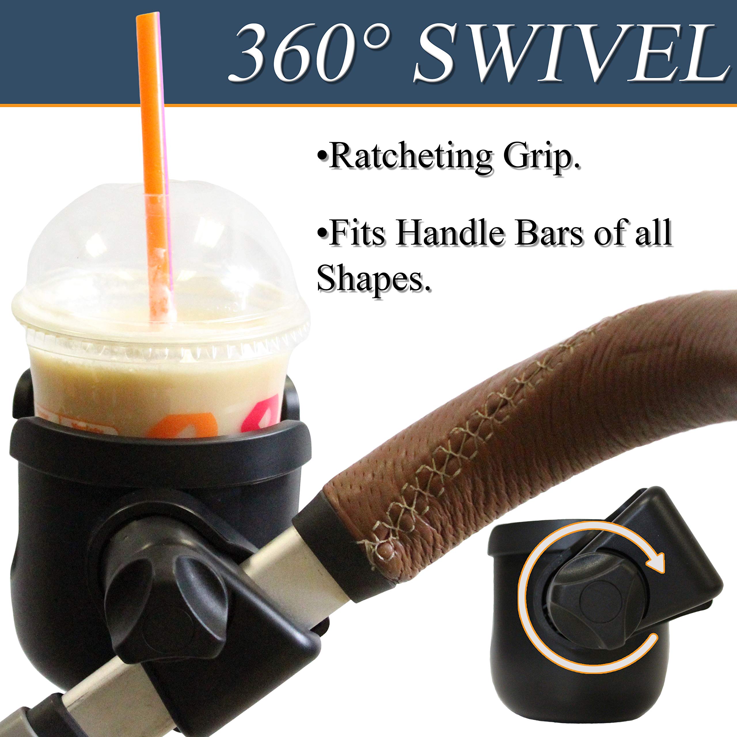 W4W universal stroller cup holder silicone-liner-secure-fit cushions and secures diverse cups.