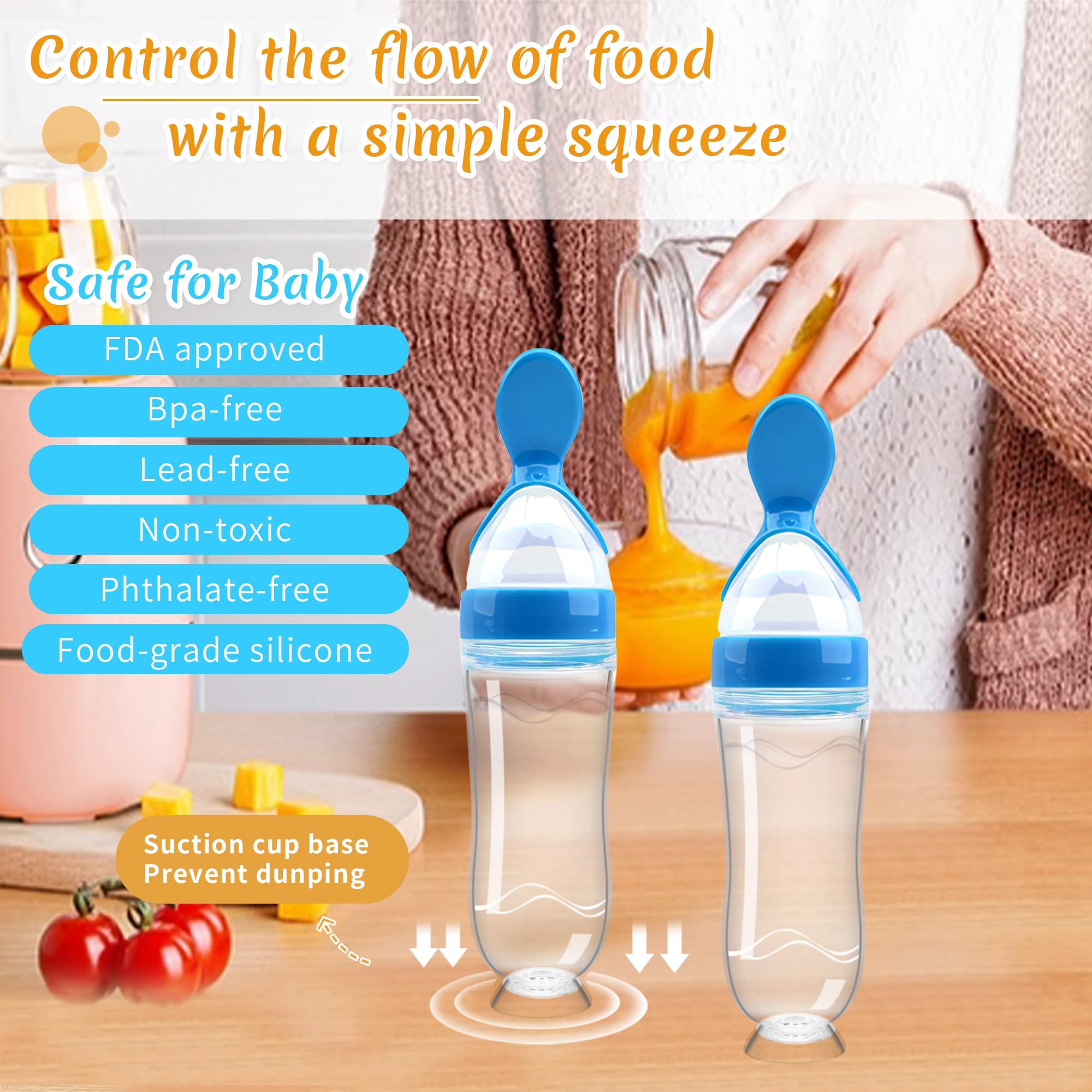 WAJIAYON baby feeder PP and silicone material highlight safe, easy-to-clean construction.