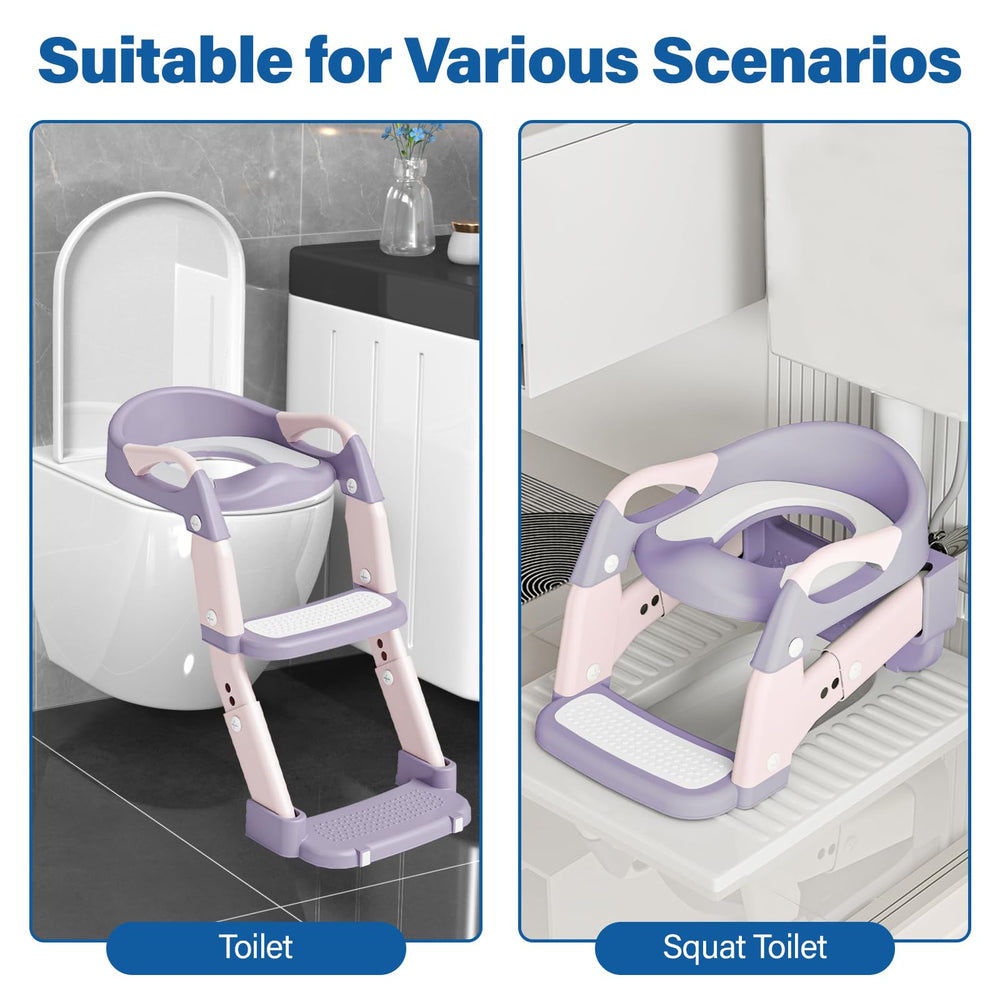 WAAYAA non-slip steps and wide base provide secure climbing during potty training.