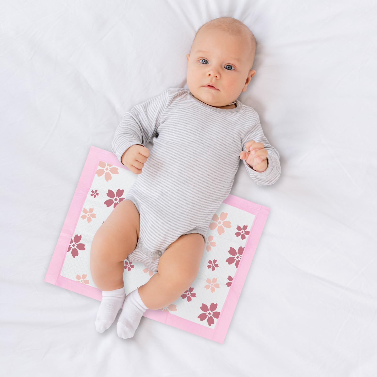 WAAYAA cherry blossom illustration keeps spaces visually appealing during care routines.