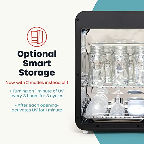 Wabi Baby UVC LED Sanitizer Ultra with bottle-load demonstrates practical home sanitizing.